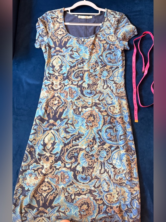 Peruvian Connection Dresses & Skirts - Peruvian Connection Blue and Brown Paisley Knit Top